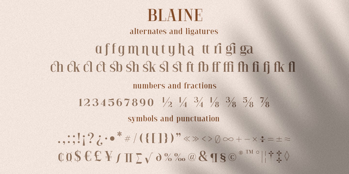 Ejemplo de fuente Blaine Regular